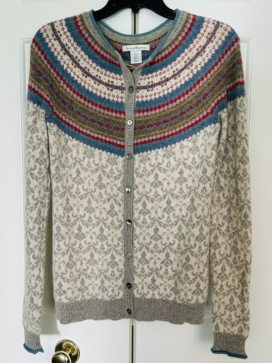 Susan Bristol Sweaters - Susan Bristol EUC 100% Extra Fine Merino Wool Fair Isle Cardigan Small